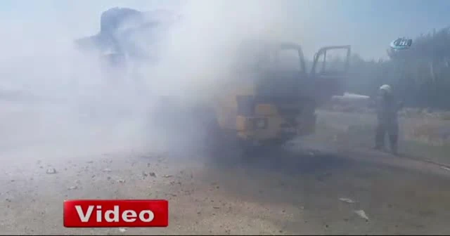 Yangına bakıyordu, bir anda kullandığı araç alev topuna döndü
