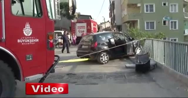 Freni boşalan araç az daha evin üstüne uçuyordu