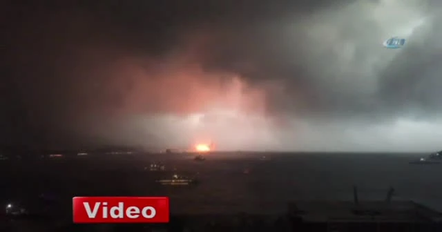 Haydarpaşa Garı’nda varillerin patlama anı kamerada