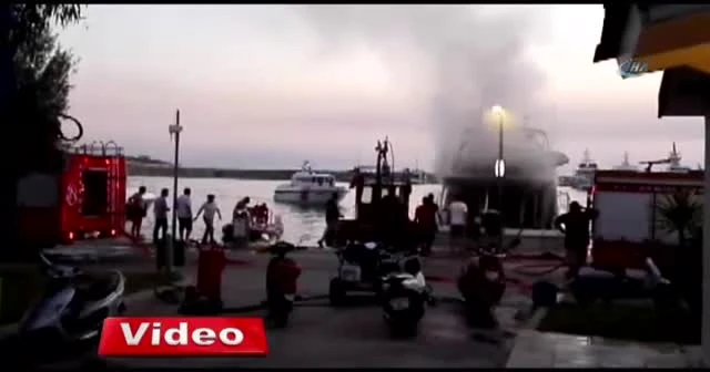 Kuşadası’nda lüks yatta yangın