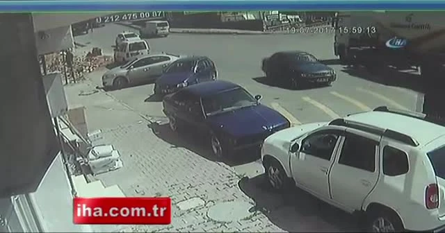 Yolun tırı yutma anı kamerada