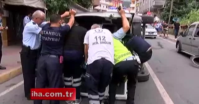 Ataşehir’de polis otosu devrildi, 1 polis yaralandı