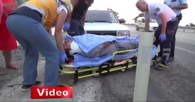 Oğlu kaza yapan annenin yardım çabası