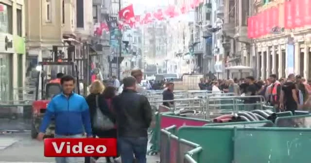 İstiklal Caddesindeki çalışmalar havadan görüntülendi