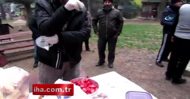 10 kilo sucuğu drone’la pişirdiler