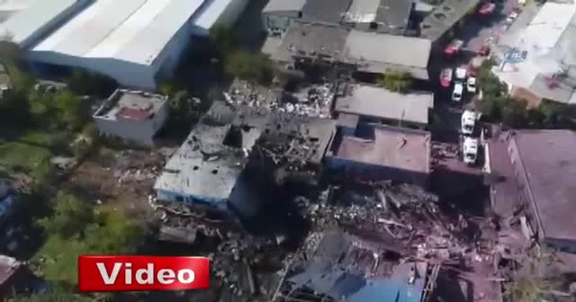 Bursa'da patlama bölgesi havadan görüntülendi
