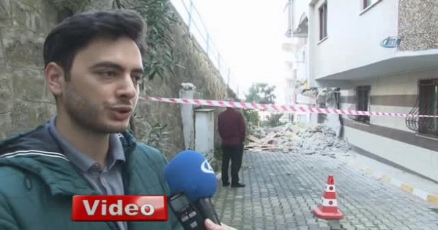 Trabzon'da hafriyat kamyonu apartmana girdi