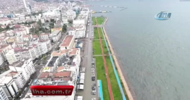 İzmir’de göle dönen Kordon havadan görüntülendi