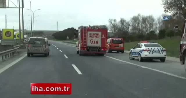 TEM’de trafiği kilitleyen tır kazası!