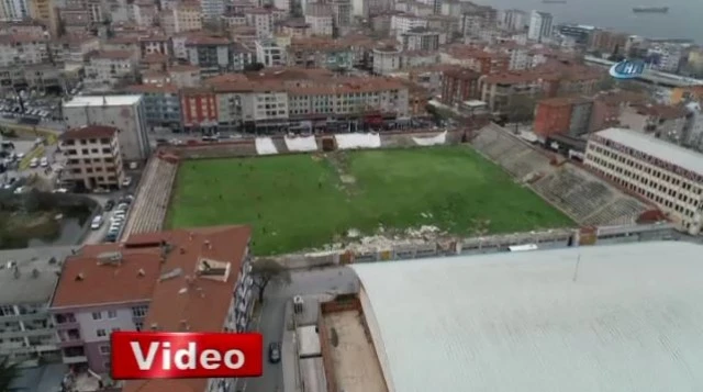 Kartal Stadyumu'nda tehlikeli antrenman havadan görüntülendi