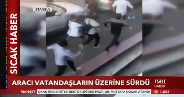 Bakırköy'de dehşet anları: Otomobili yayaların üzerine sürdü