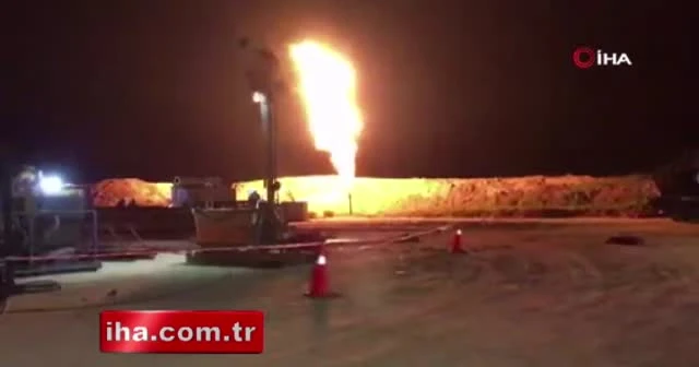 Doğalgazın çıkma anı görüntülendi