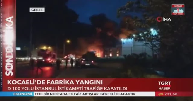 Kocaeli'de fabrika yangını