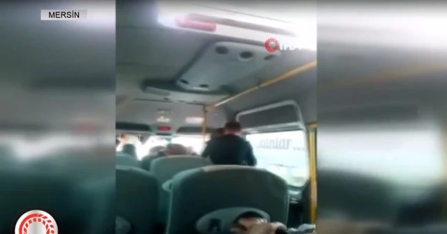 Minibüste karısını dövdü!
