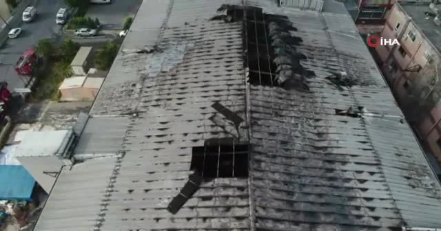 Büyükçekmede’ki yangın faciası havadan görüntülendi