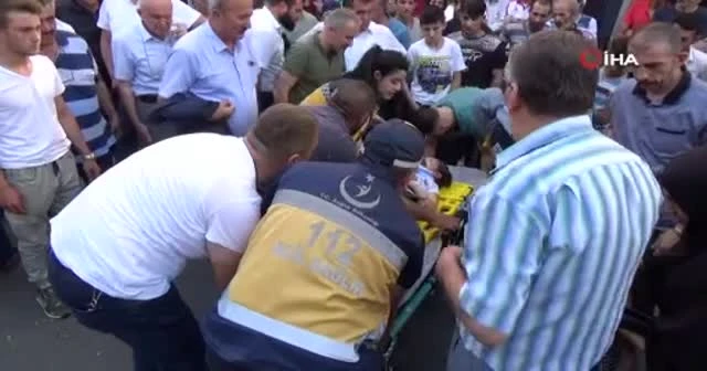 Kamyonet çocuğa çarptı, kaza anı kameraya yansıdı