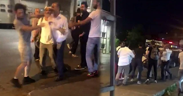 Otobüs şoförü ile yolcuların tekme tokat kavgası kamerada