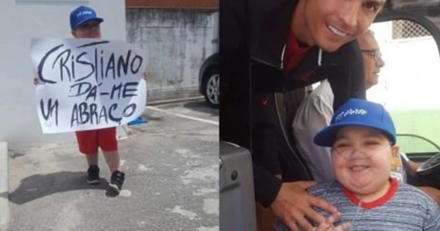 Ronaldo, lösemi hastası çocuğu kırmadı