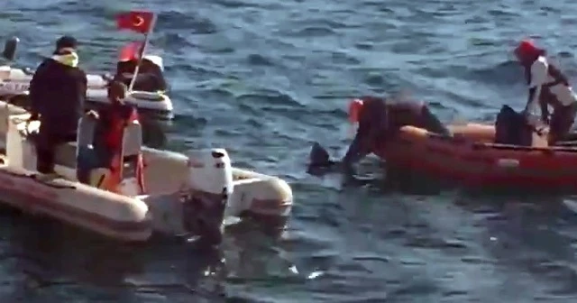 Denize atladığı iddia edilen kadın botlarla kurtarıldı