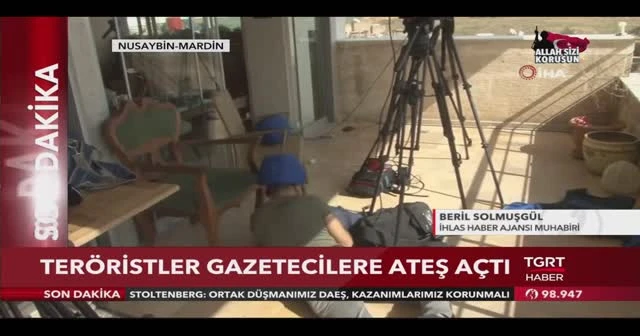 Teröristler gazetecileri hedef aldı! İHA muhabiri saldırı anını TGRT Haber canlı yayınında aktardı