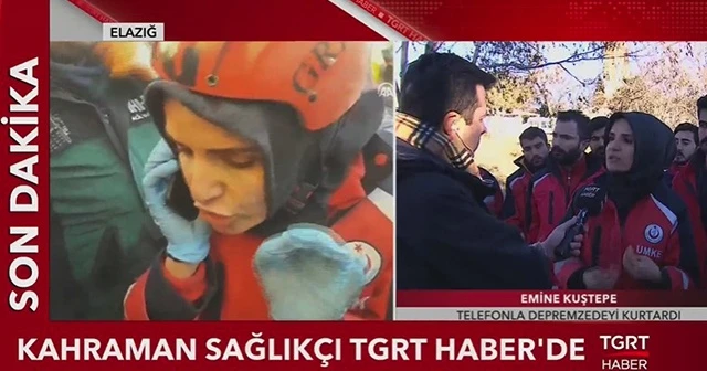 Telefonla depremzedeyi kurtaran kahraman sağlıkçı TGRT Haber'de