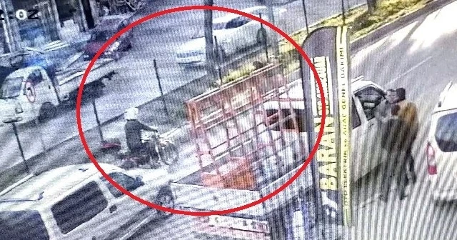 Kaza anı güvenlik kamerası tarafından kaydedildi
