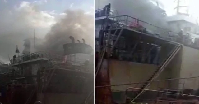 Tuzla’da tersanede gemi yangını