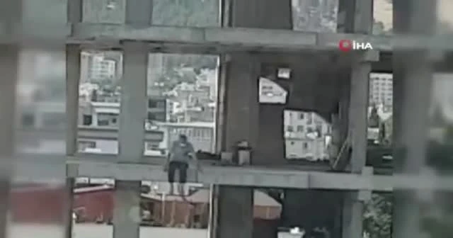 6. kattan atlama anı kameralara yansıdı