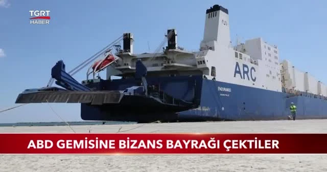 ABD gemisine Bizans bayrağı çektiler