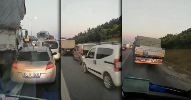 Ambulansın emniyet şeridini işgal eden sürücülerle imtihanı