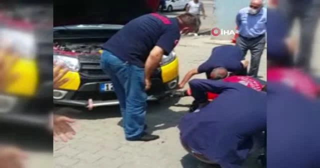 Bingöl’de bir ticari taksinin motoruna yılan girdi