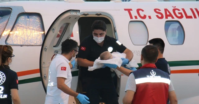 Doğuştan kalp damarları ters olan bebek tedavi için Ankara’ya getirildi