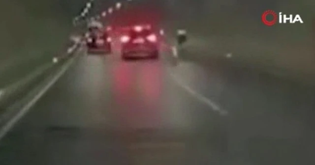 Tünel içinde bisikletliyi yol kenarına savurdu
