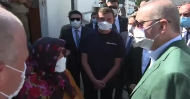 Cumhurbaşkanı Erdoğan sel bölgesi Dereli’de