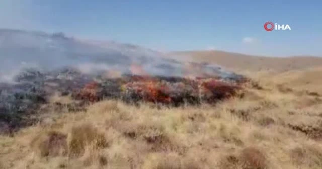 Aşkale’de makilik alanda yangın