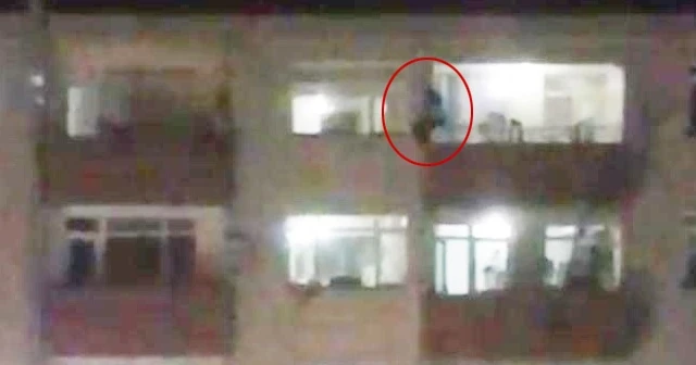 Binanın 4’üncü katından böyle atladı