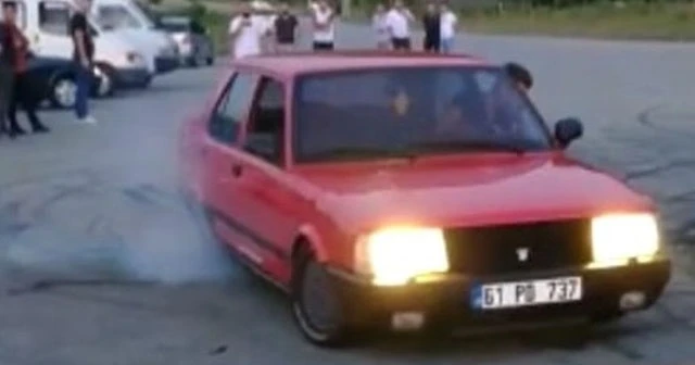 Düğün dönüşü tır parkında yapılan drifte ceza!