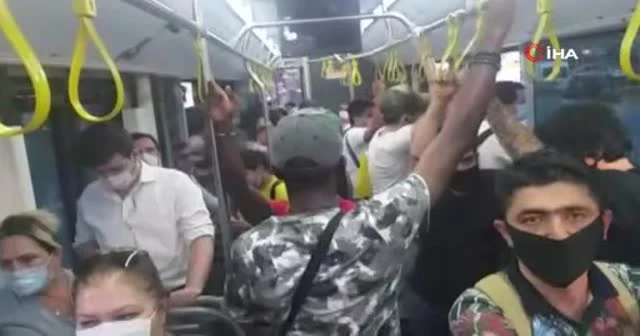 Otobüste 'fazla yolcu' gerginliği