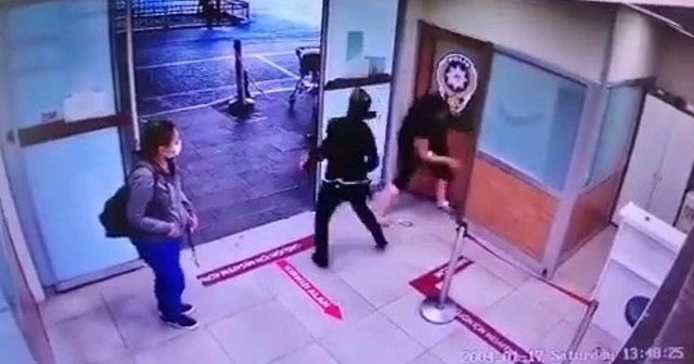 Polis copuyla camları kırdı, polise saldırdı