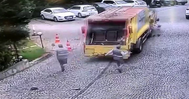 Sarıyer'de çöp kamyonu dehşetinin görüntüleri ortaya çıktı