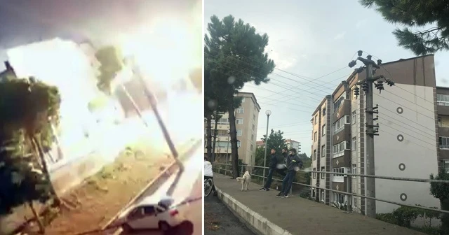 Trafoya çarpan şemsiye patlamaya sebep oldu