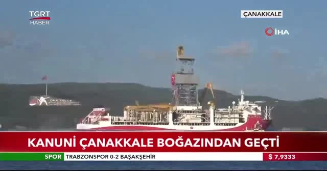 'Kanuni' Çanakkale Boğazı'ndan geçti