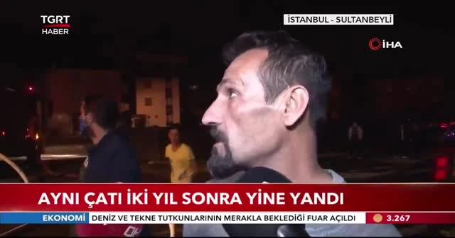 Aynı çatı iki yıl sonra yine yandı
