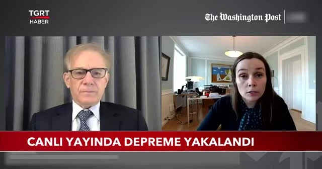 Canlı yayında depreme yakalandı