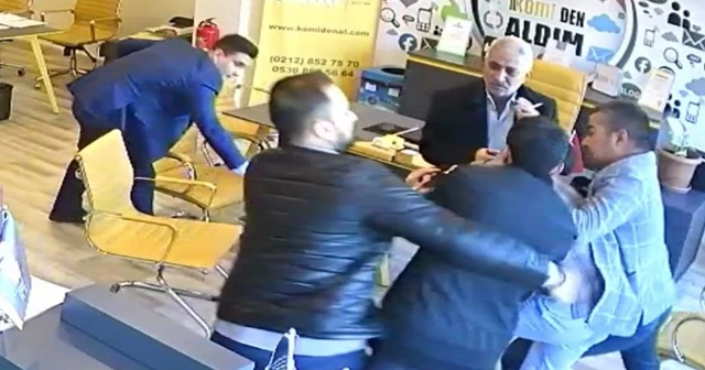 Emlak ofisinde eski ortağa meydan dayağı