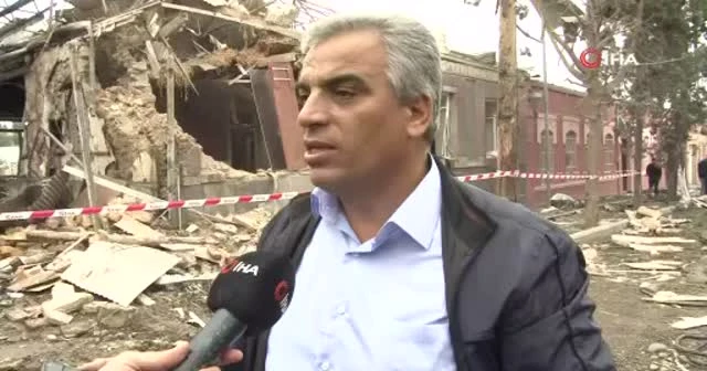 İHA ekibi Ermenistan'ın roketle vurduğu Gence'de