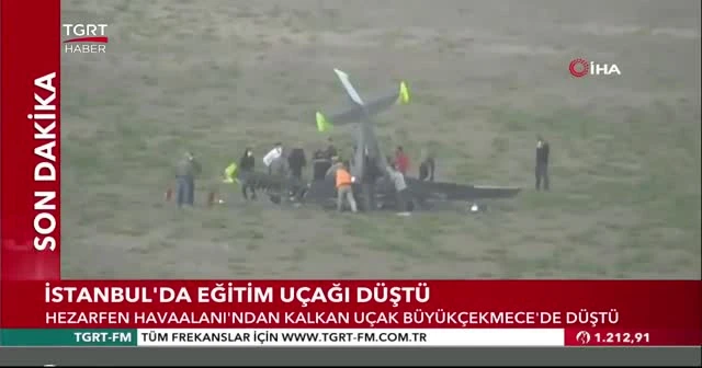İstanbul'da eğitim uçağı düştü