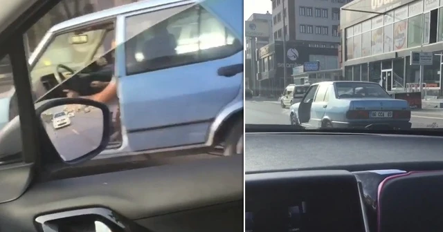 Kapısız otomobil görenleri şaşkına çevirdi