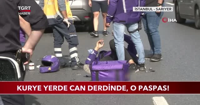 Kurye yerde can derdinde, o paspas!