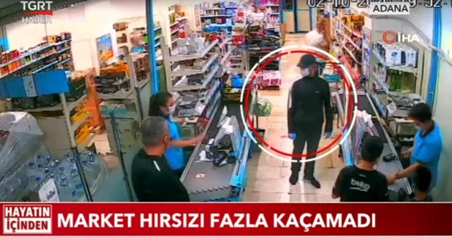 Market hırsızı fazla kaçamadı